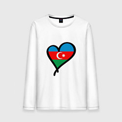 Лонгслив хлопковый мужской Azerbaijan Heart, цвет: белый