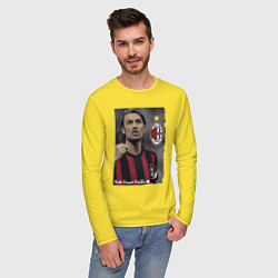 Лонгслив хлопковый мужской Paolo Cesare Maldini - Milan, captain цвета желтый — фото 2
