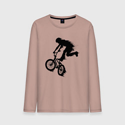Лонгслив хлопковый мужской ВЕЛОСПОРТ BMX Racing ВЕЛОСИПЕДИСТ, цвет: пыльно-розовый