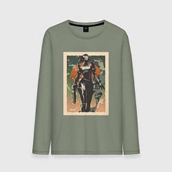 Лонгслив хлопковый мужской Viper Valorant Art, цвет: авокадо