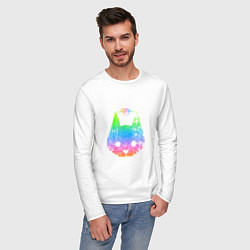 Лонгслив хлопковый мужской Stray: Gradient, цвет: белый — фото 2