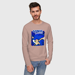 Лонгслив хлопковый мужской Sonic Adventure Sonic, цвет: пыльно-розовый — фото 2