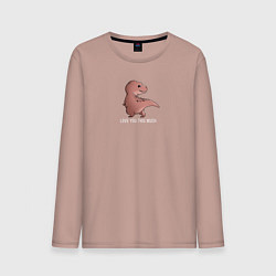 Лонгслив хлопковый мужской Dino Love you this much, цвет: пыльно-розовый