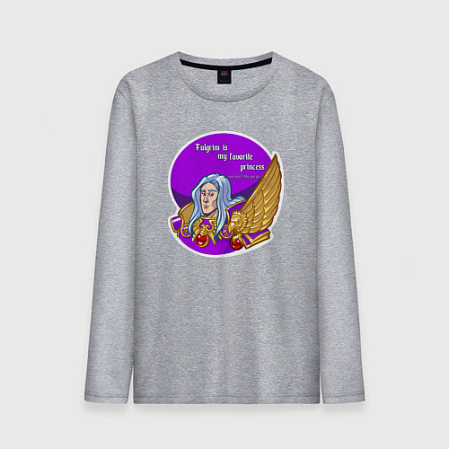 Мужской лонгслив А ещё я люблю фиолетовый контур, футболки / Меланж – фото 1