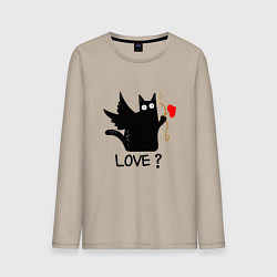 Мужской лонгслив LOVE CAT WHAT cat