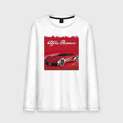 Лонгслив хлопковый мужской Alfa Romeo - красная мечта!, цвет: белый