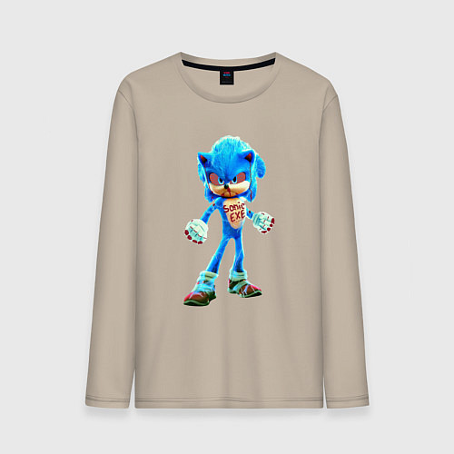 Мужской лонгслив Соник EXE / Миндальный – фото 1