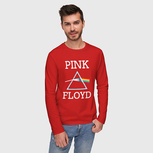 Мужской лонгслив PINK FLOYD - ПИНК ФЛОЙД ЛОГОТИП / Красный – фото 3