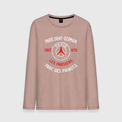 Лонгслив хлопковый мужской PARIS SAINT - GERMAIN ПСЖ ФУТБОЛ, цвет: пыльно-розовый