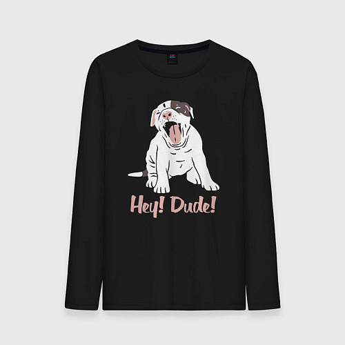 Мужской лонгслив Hey! Dude! / Черный – фото 1