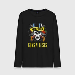 Лонгслив хлопковый мужской GUNS N ROSES ГРУППА, цвет: черный