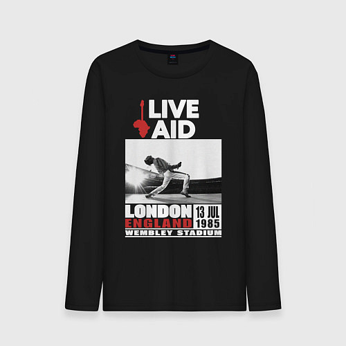 Мужской лонгслив QUEEN LIVE AID 1985 / Черный – фото 1