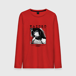 Лонгслив хлопковый мужской Райдэн Shogun Raiden, Genshin Impact, цвет: красный