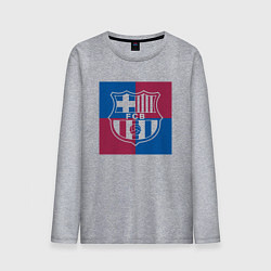 Лонгслив хлопковый мужской FC Barcelona Logo 2022, цвет: меланж