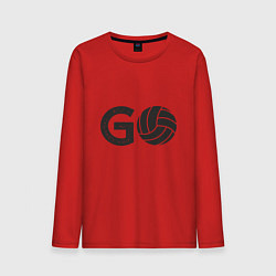 Лонгслив хлопковый мужской Go Volleyball, цвет: красный