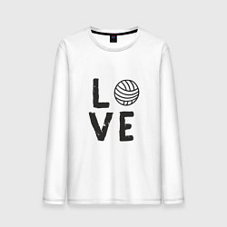 Лонгслив хлопковый мужской Volleyball - Love, цвет: белый