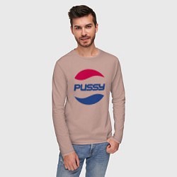Лонгслив хлопковый мужской Pepsi Pussy, цвет: пыльно-розовый — фото 2