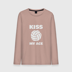 Лонгслив хлопковый мужской Kiss - My Ace, цвет: пыльно-розовый