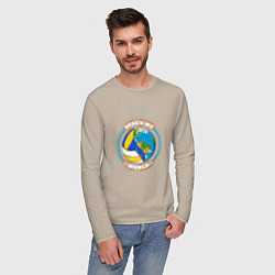 Лонгслив хлопковый мужской World - Volleyball, цвет: миндальный — фото 2