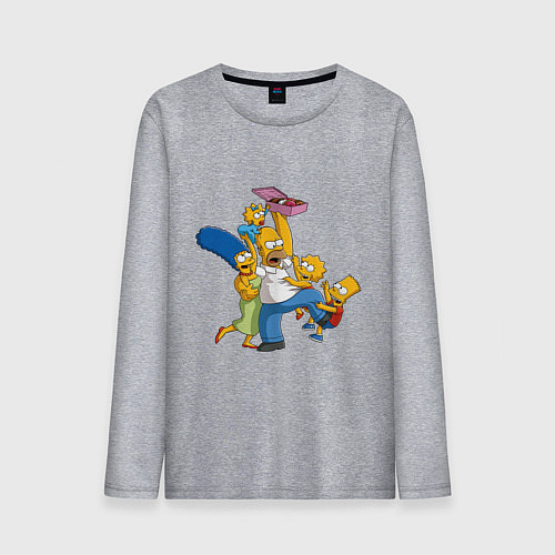 Мужской лонгслив Simpsons donuts / Меланж – фото 1