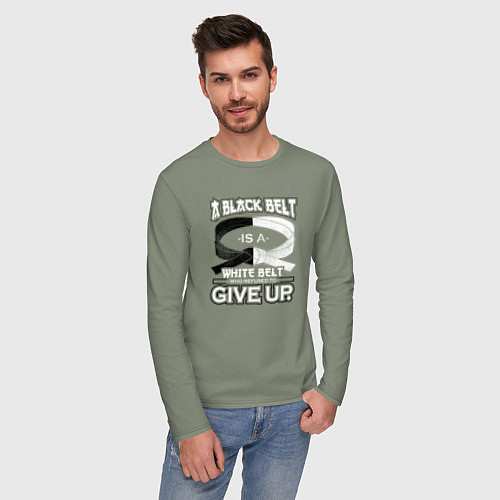 Мужской лонгслив Черный пояс - это белый пояс, который отказался сд / Авокадо – фото 3