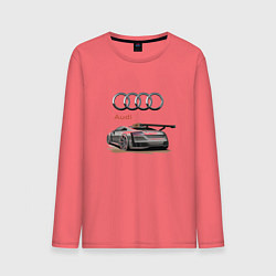 Лонгслив хлопковый мужской Audi Racing team, цвет: коралловый