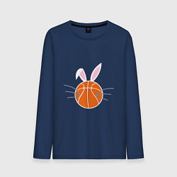 Лонгслив хлопковый мужской Basketball Bunny, цвет: тёмно-синий