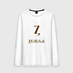 Лонгслив хлопковый мужской Буква кириллицы Z- земля, цвет: белый