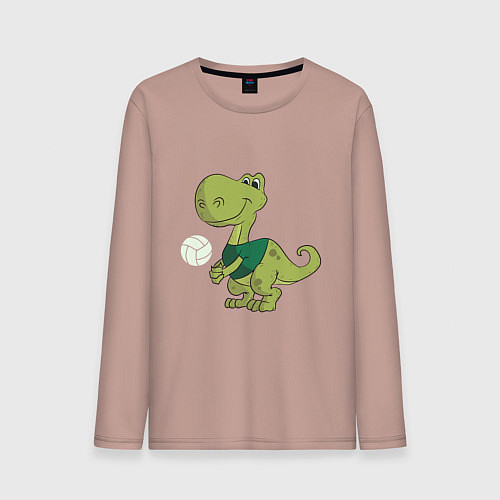 Мужской лонгслив Volleyball Dinosaur / Пыльно-розовый – фото 1