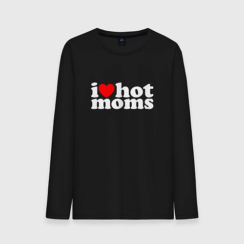 Мужской лонгслив I LOVE HOT MOMS / Черный – фото 1