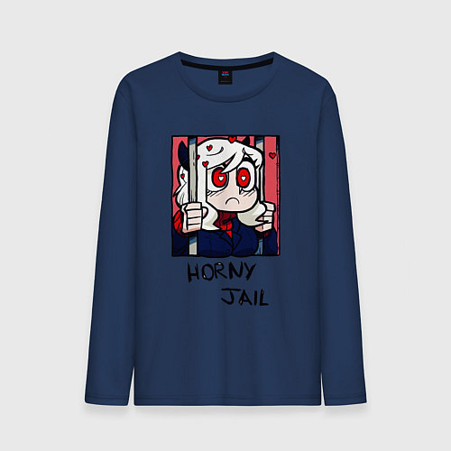 Мужской лонгслив HELLTAKER HORNY JAIL / Тёмно-синий – фото 1