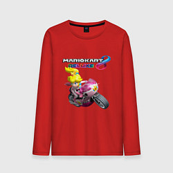 Мужской лонгслив Принцесса Персик на мотоцикле Mario Kart 8 Deluxe