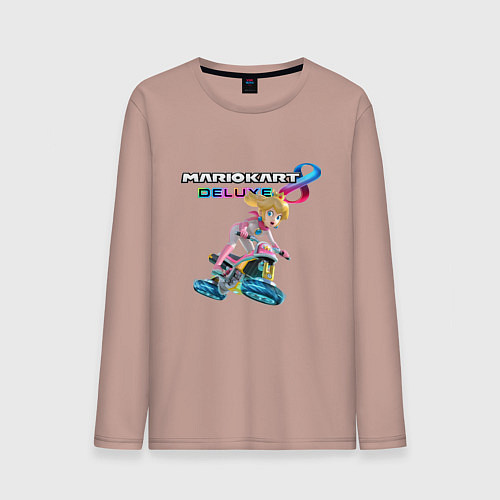 Мужской лонгслив Принцесса Персик гонщица Mario Kart 8 Deluxe / Пыльно-розовый – фото 1