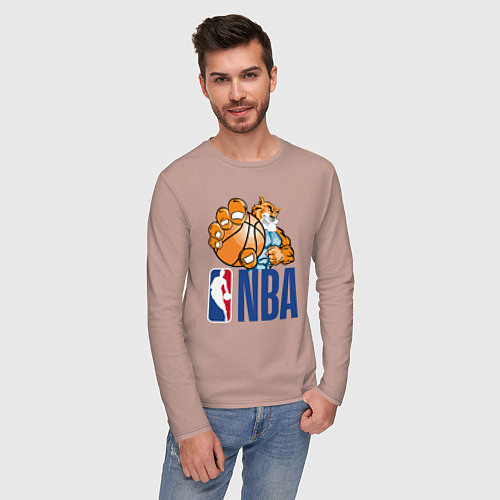 Мужской лонгслив NBA Tiger / Пыльно-розовый – фото 3