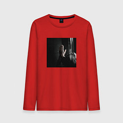Лонгслив хлопковый мужской ДЖИЗУС АЛЬБОМ БЕЗ НАЗВАНИЯ, цвет: красный