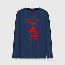 Лонгслив хлопковый мужской Cannibal corpse труп каннибала, цвет: тёмно-синий