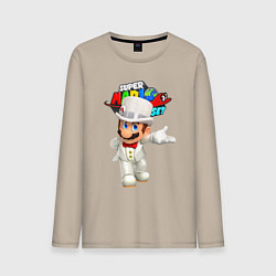 Лонгслив хлопковый мужской Super Mario Odyssey Nintendo, цвет: миндальный