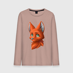 Лонгслив хлопковый мужской Милая лисичка Cute fox, цвет: пыльно-розовый