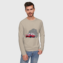 Лонгслив хлопковый мужской Alfa Romeo Calmaction, цвет: миндальный — фото 2