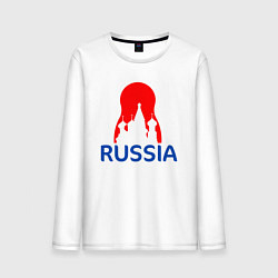 Лонгслив хлопковый мужской Я русский церковь, цвет: белый