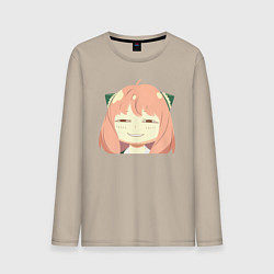 Лонгслив хлопковый мужской Аниме Семья шпиона - Аня Форджер Anime Spy x Famil, цвет: миндальный