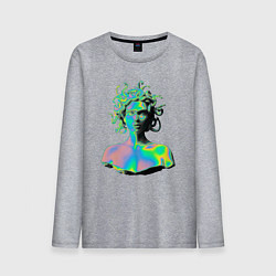 Мужской лонгслив Gorgon Medusa Vaporwave Neon