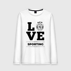 Лонгслив хлопковый мужской Sporting Love Классика, цвет: белый