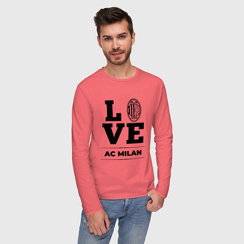 Мужской лонгслив AC Milan Love Классика / Коралловый – фото 3