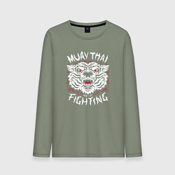 Лонгслив хлопковый мужской Искусство боя Муай Тай, цвет: авокадо