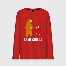 Лонгслив хлопковый мужской Bear Grills Беар Гриллс, цвет: красный