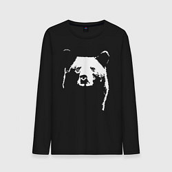 Лонгслив хлопковый мужской Медвежий лик, цвет: черный