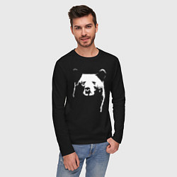 Лонгслив хлопковый мужской Медвежий лик, цвет: черный — фото 2