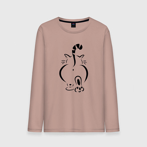 Мужской лонгслив Очень-очень важный кот / Пыльно-розовый – фото 1