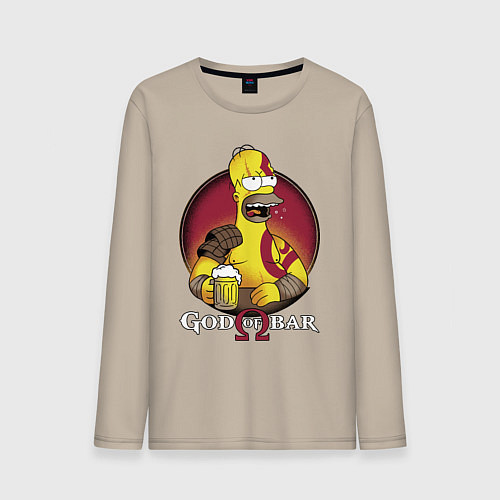 Мужской лонгслив Homer god of bar / Миндальный – фото 1